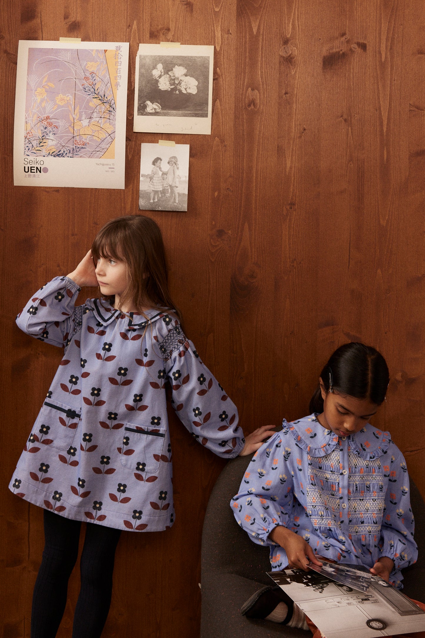 Martha dress Flora blue