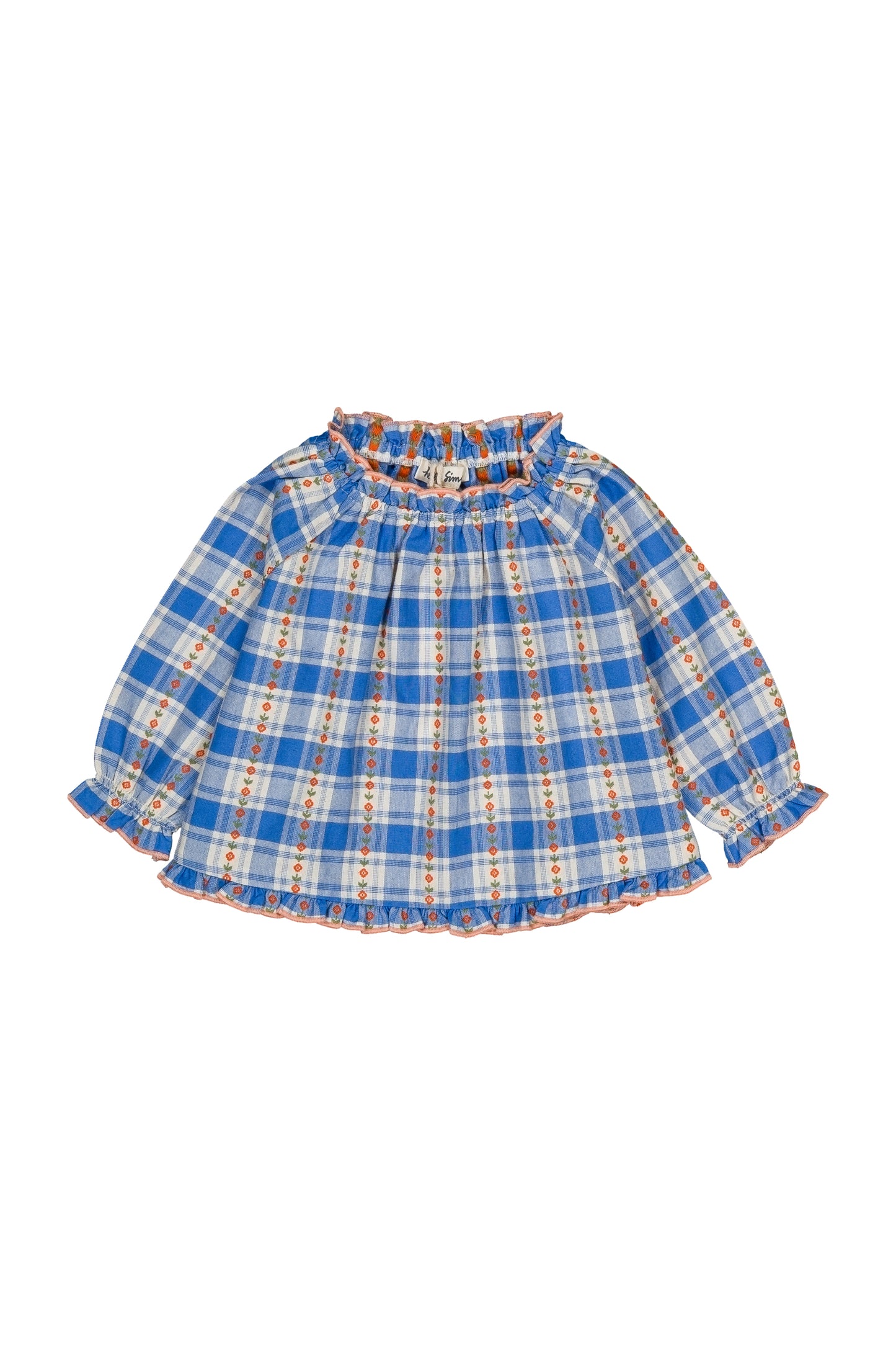 Maline baby blouse Blue check