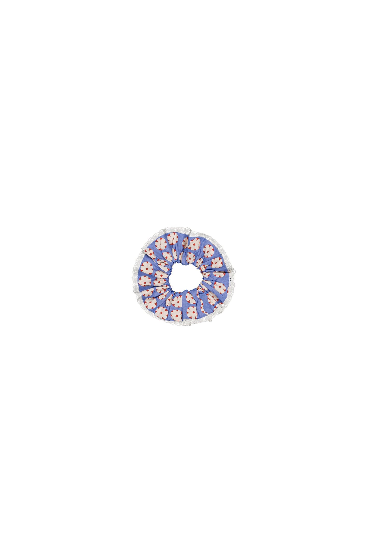 Cotton hair band for girls, pomponette blue