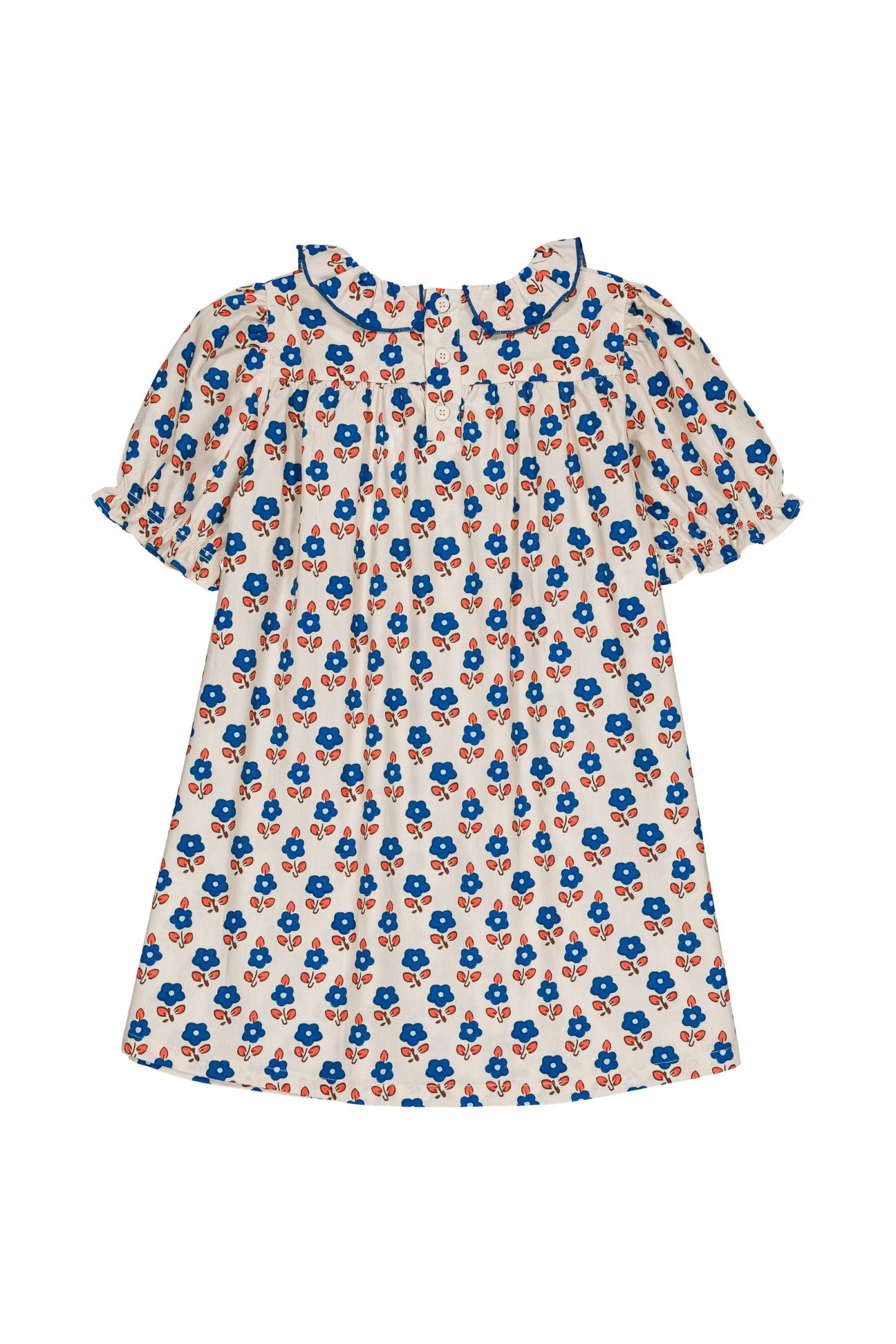 Cotton oeko tex dress for girls aged 4–12, sablet blue