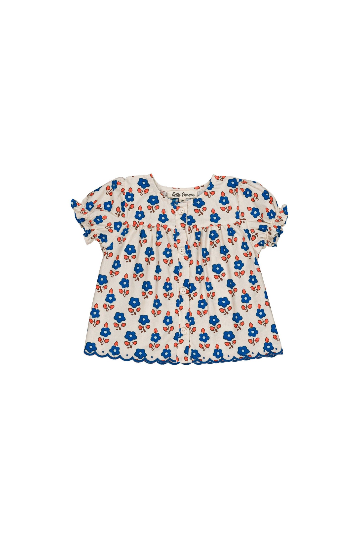 Cotton oeko tex blouse for babies aged 6–24 months, blouse sablet blue