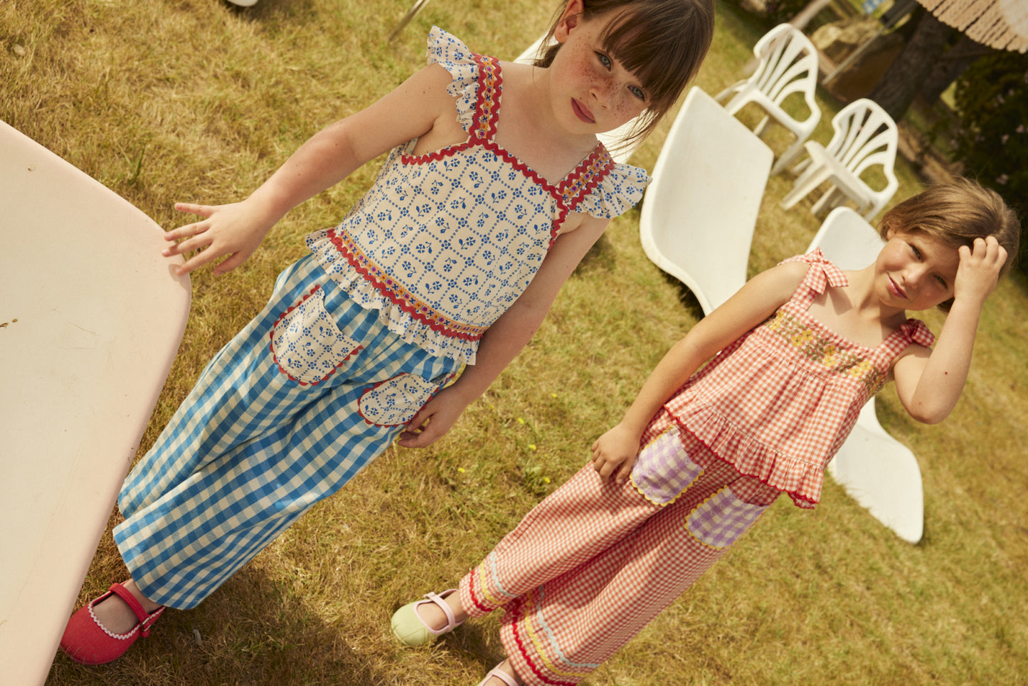 Cotton blouse for girls aged 4–12, emberglow