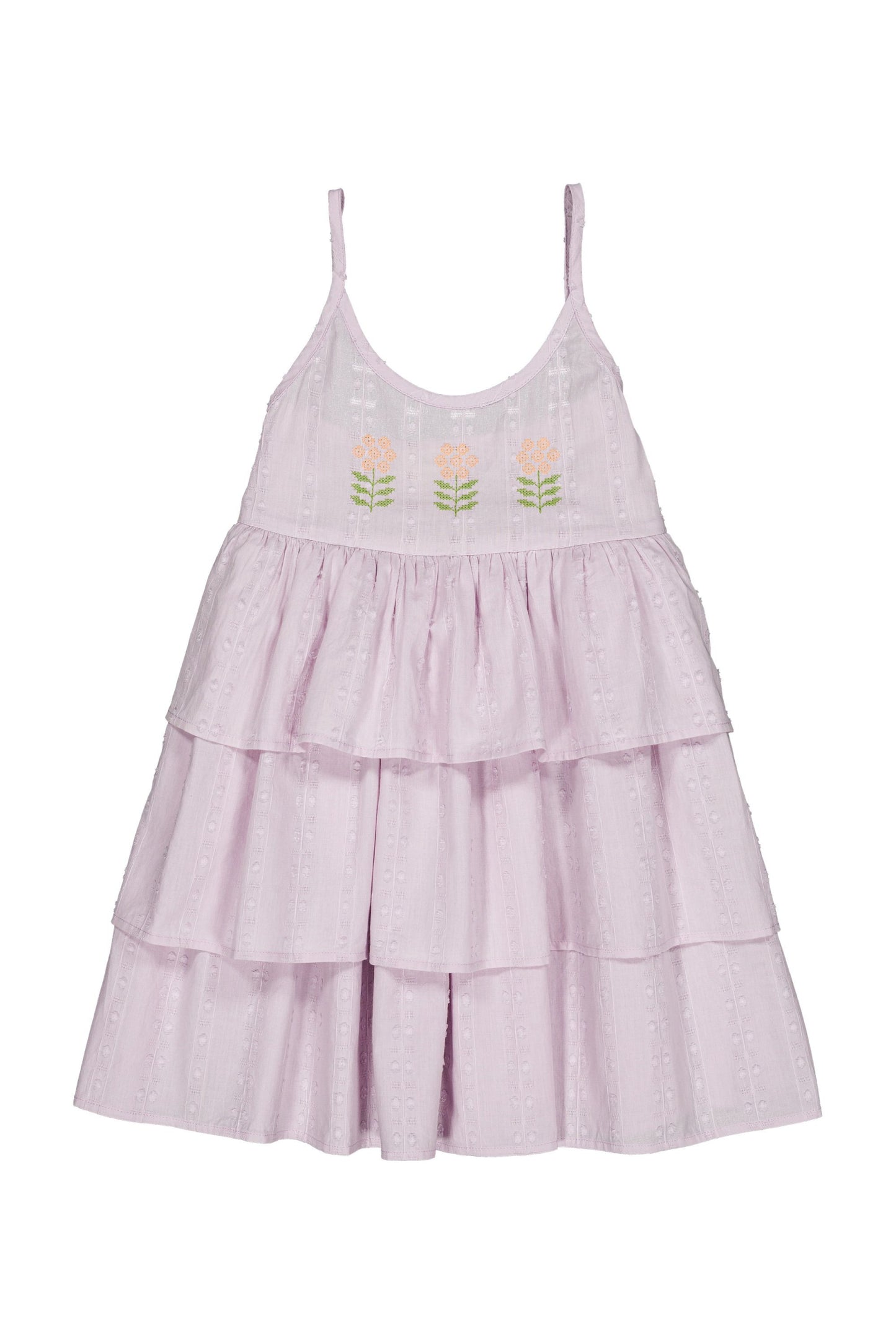 Cotton dress for girls aged 4–12, lavender