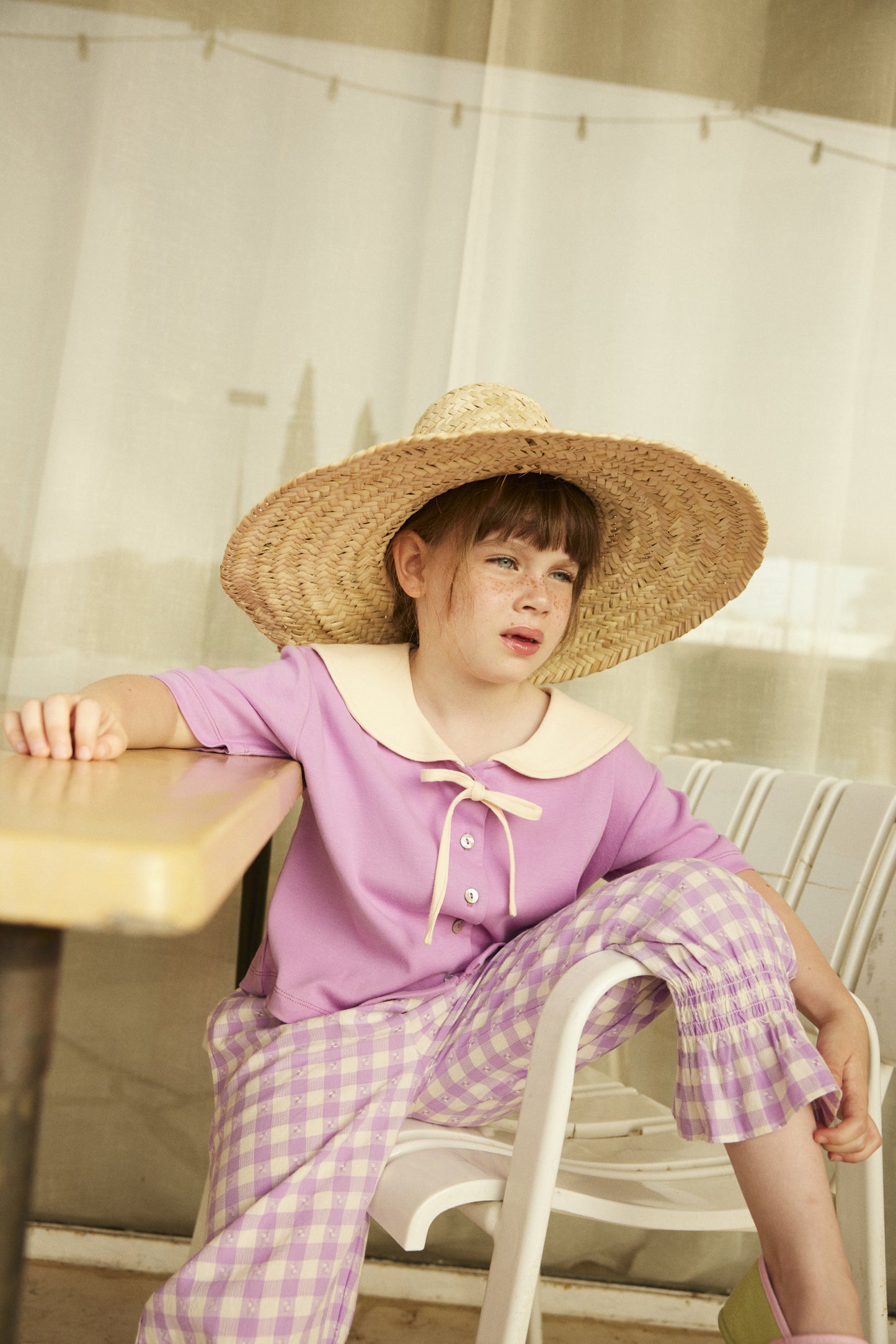 Organic cotton top for girls aged 4–12, bloom