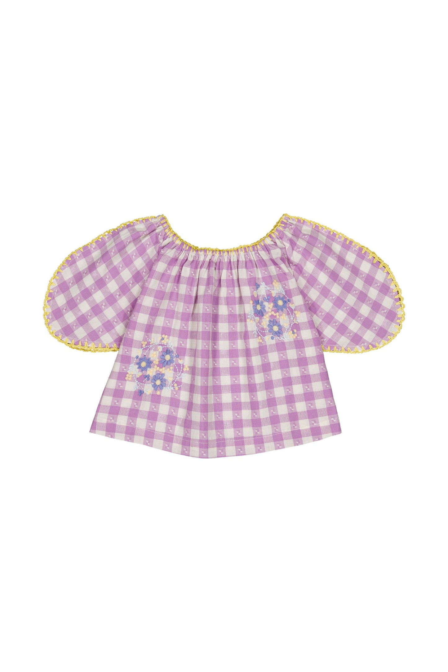 Cotton blouse for girls aged 4–12, bloom