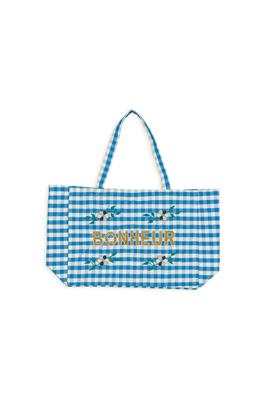 Bag Gingham Ibiza Blue Bonheur