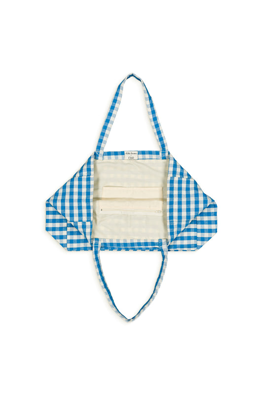 Bag Gingham Ibiza Blue Bonheur