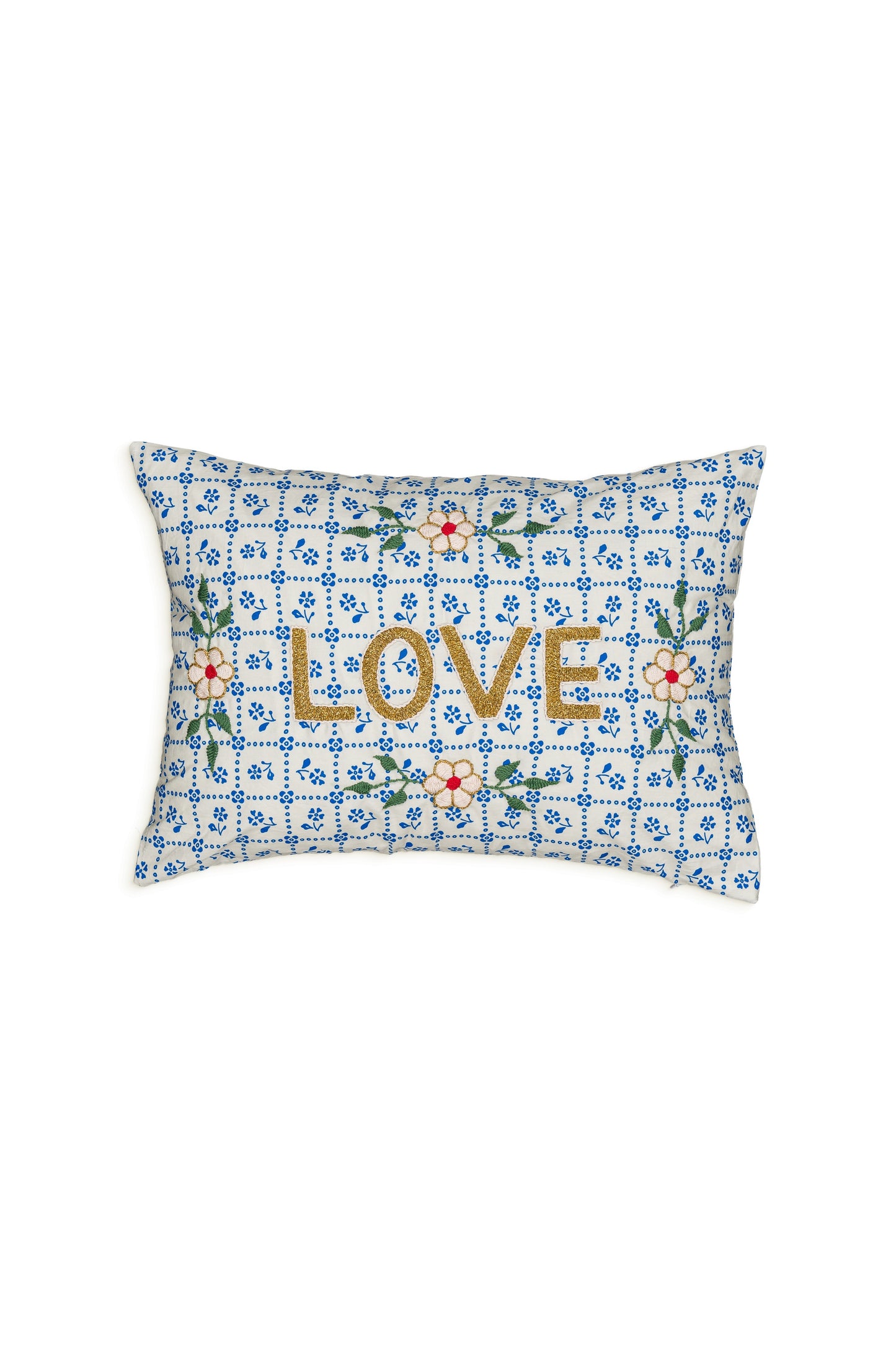 Coussin brodé Fayence Love