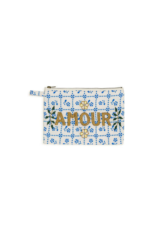 Pochette brodée Fayence Amour