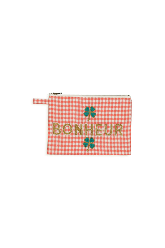 Pochette brodée Gingham Emberglow Bonheur