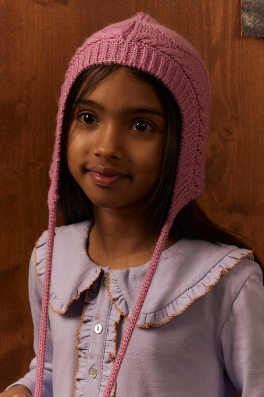 Daphne hat cable knit Lilac