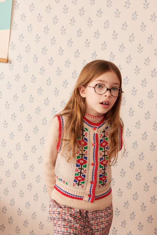 Polly vest Flower Ecru
