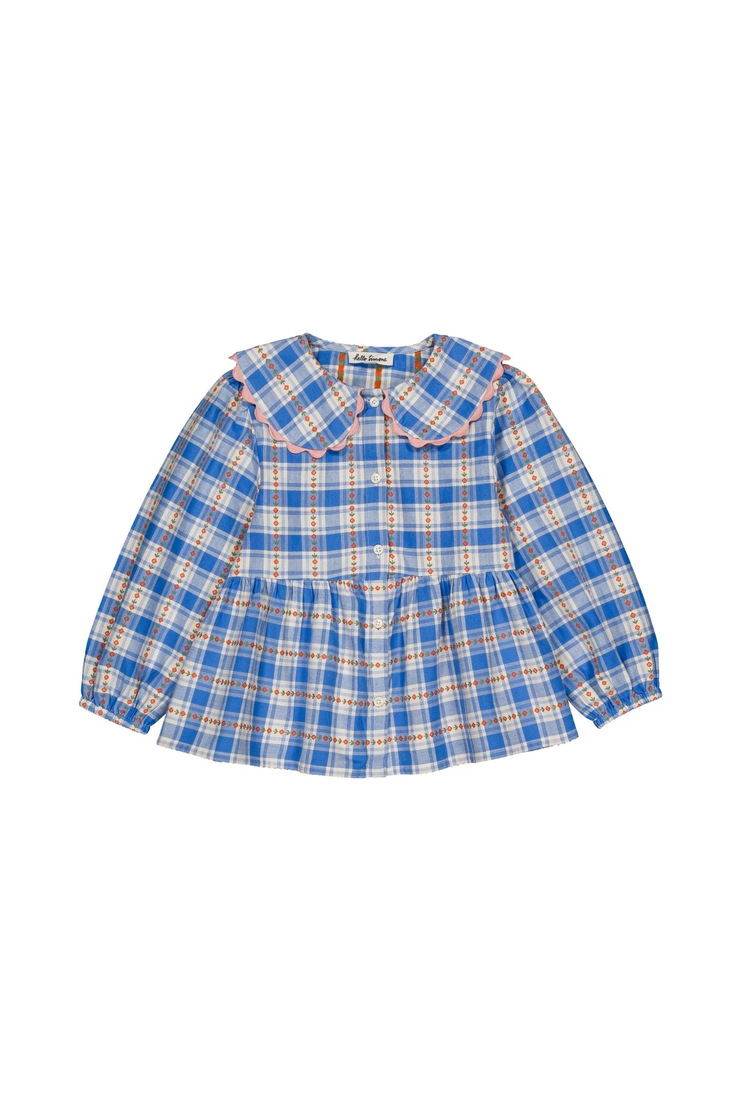 Prune blouse Blue check