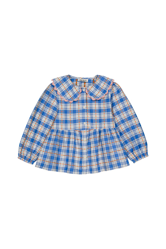Prune blouse Blue check