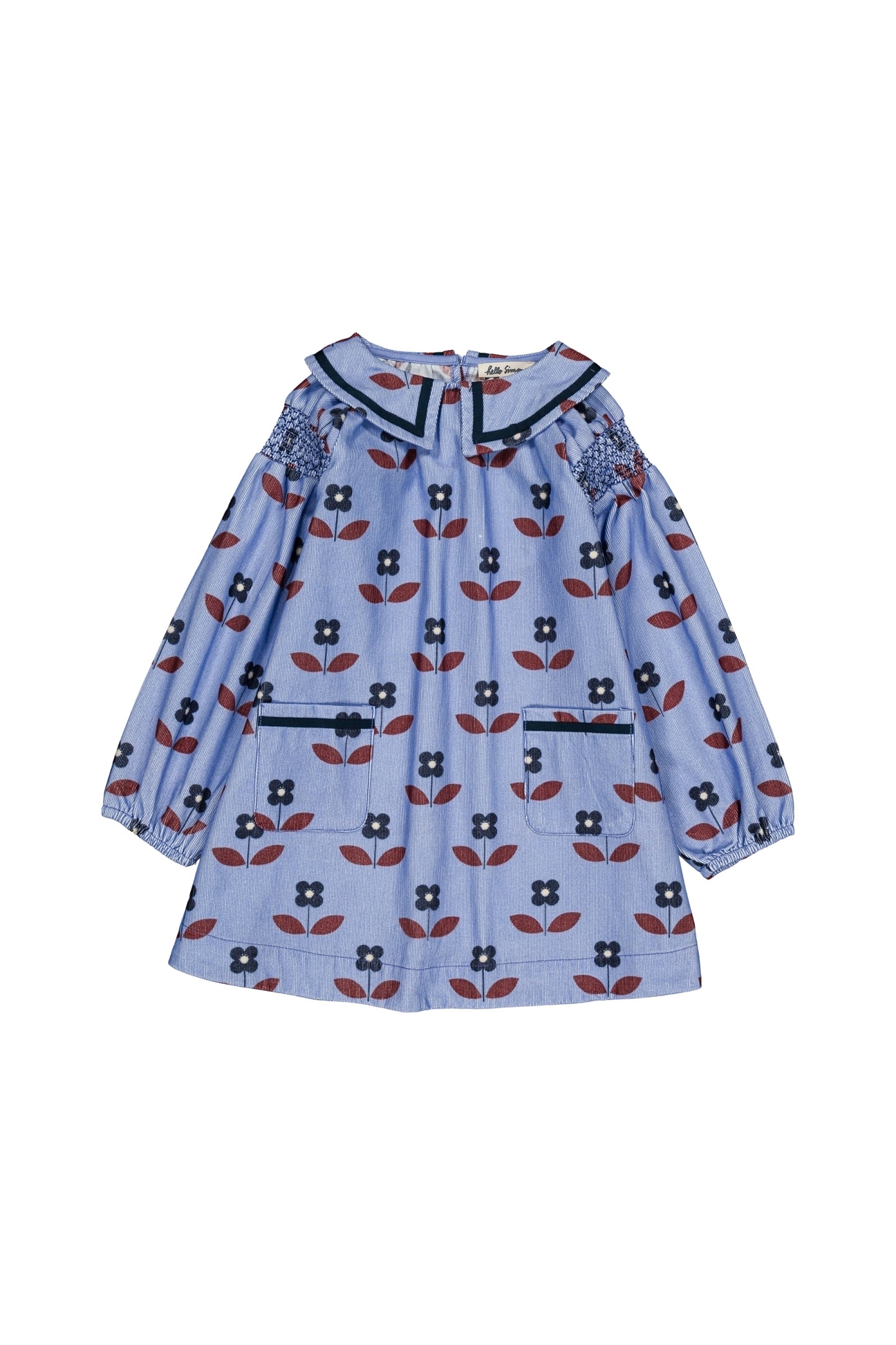 Martha dress Flora blue