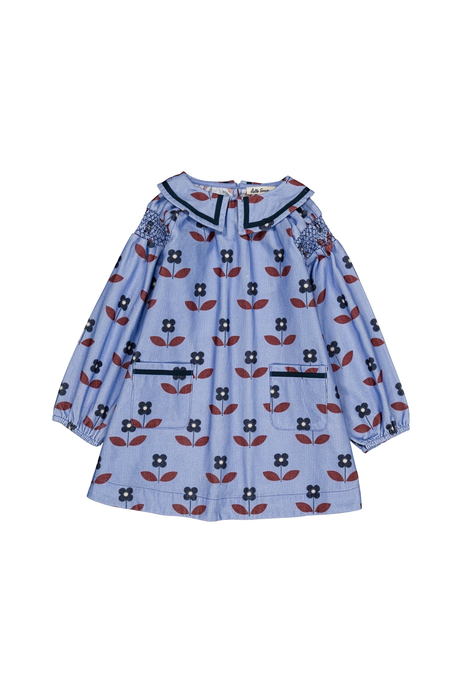 Martha dress Flora blue