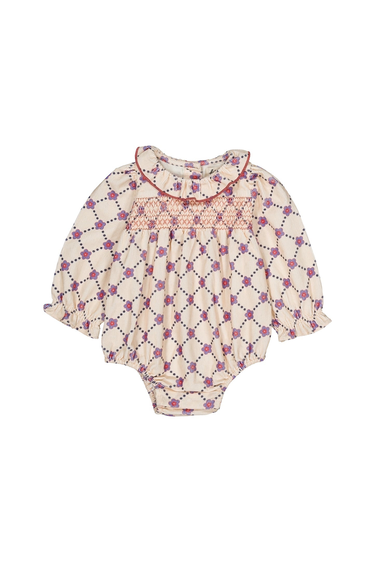 Amande romper Floral check