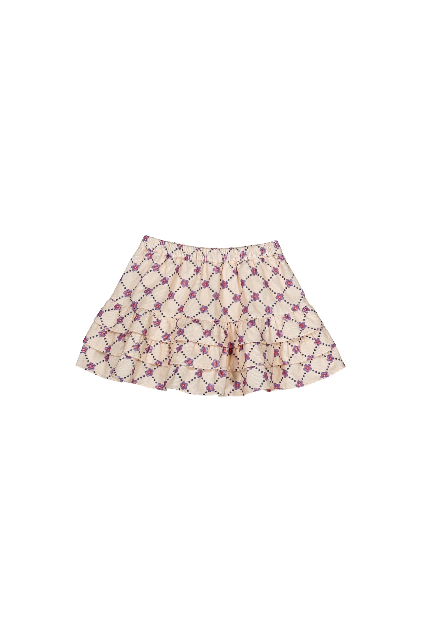 Lea skirt Floral check corduroy