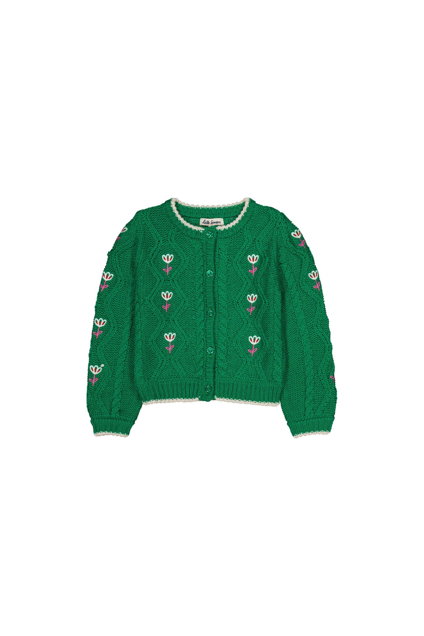 Lison cardigan cable knit Green