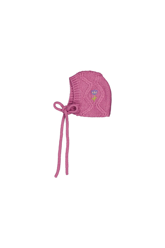 Daphne baby hat cable knit Lilac