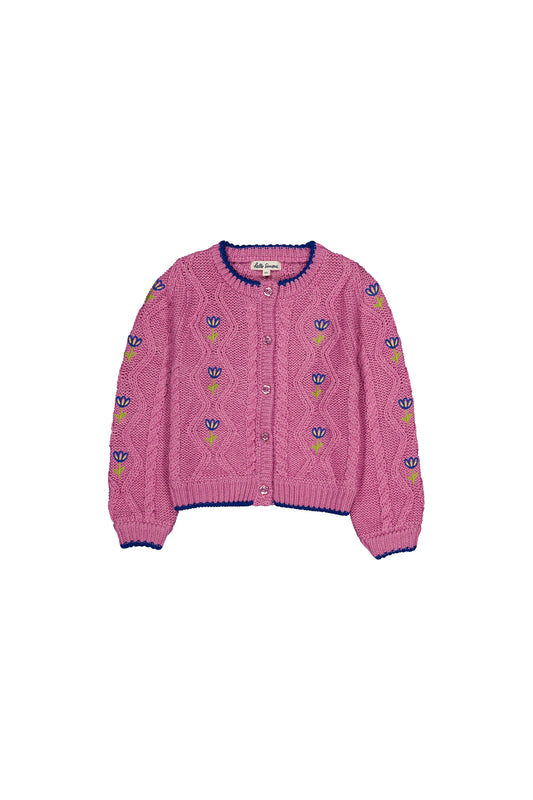 Lison cardigan cable knit Lilac