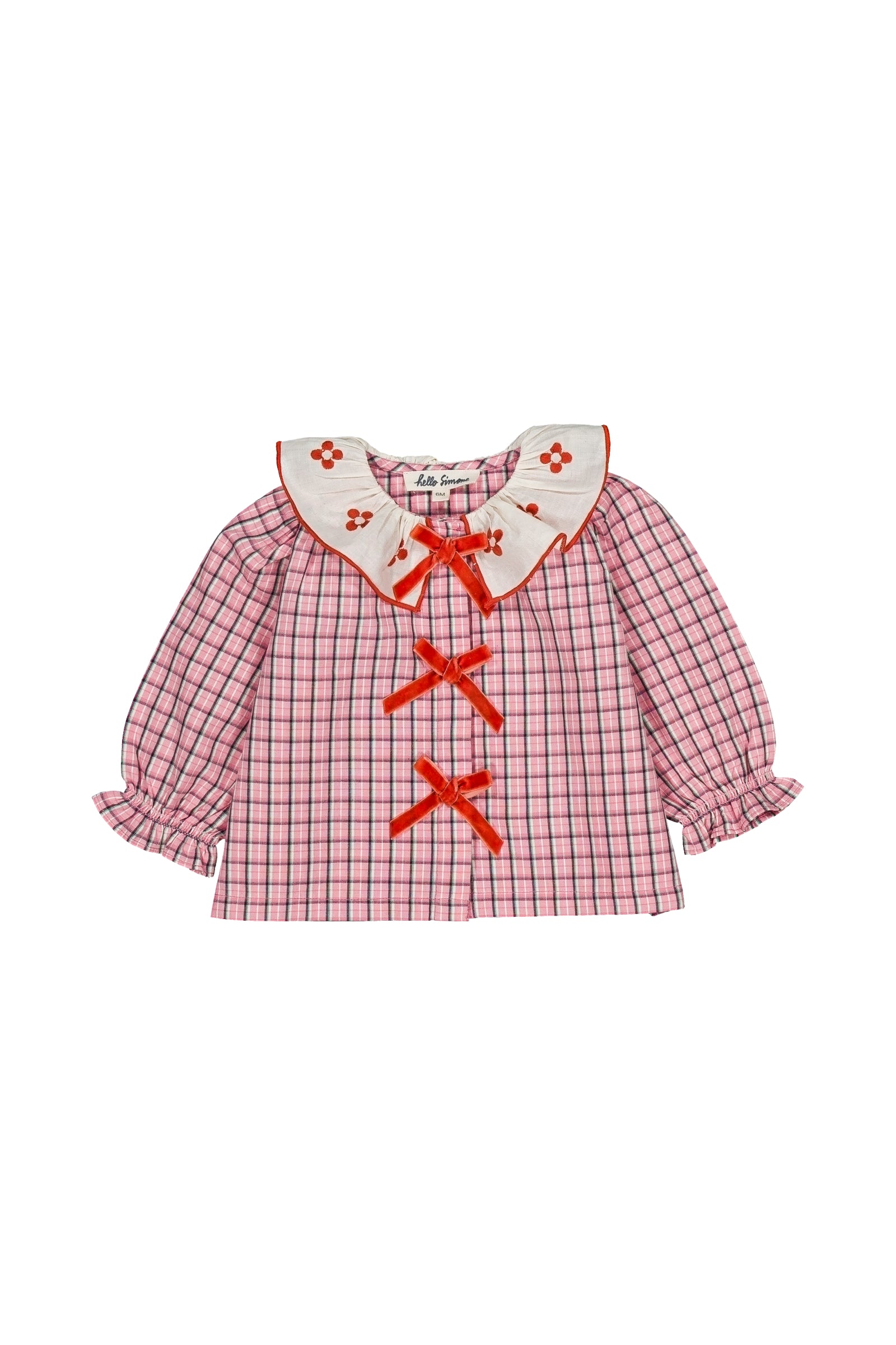 Myrtille Baby blouse Pink check