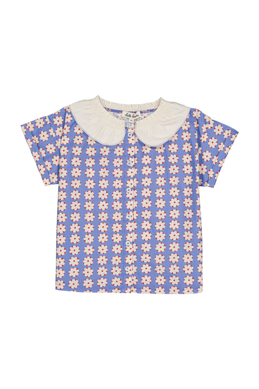 Blouse for girls aged 4–12, pomponette blue