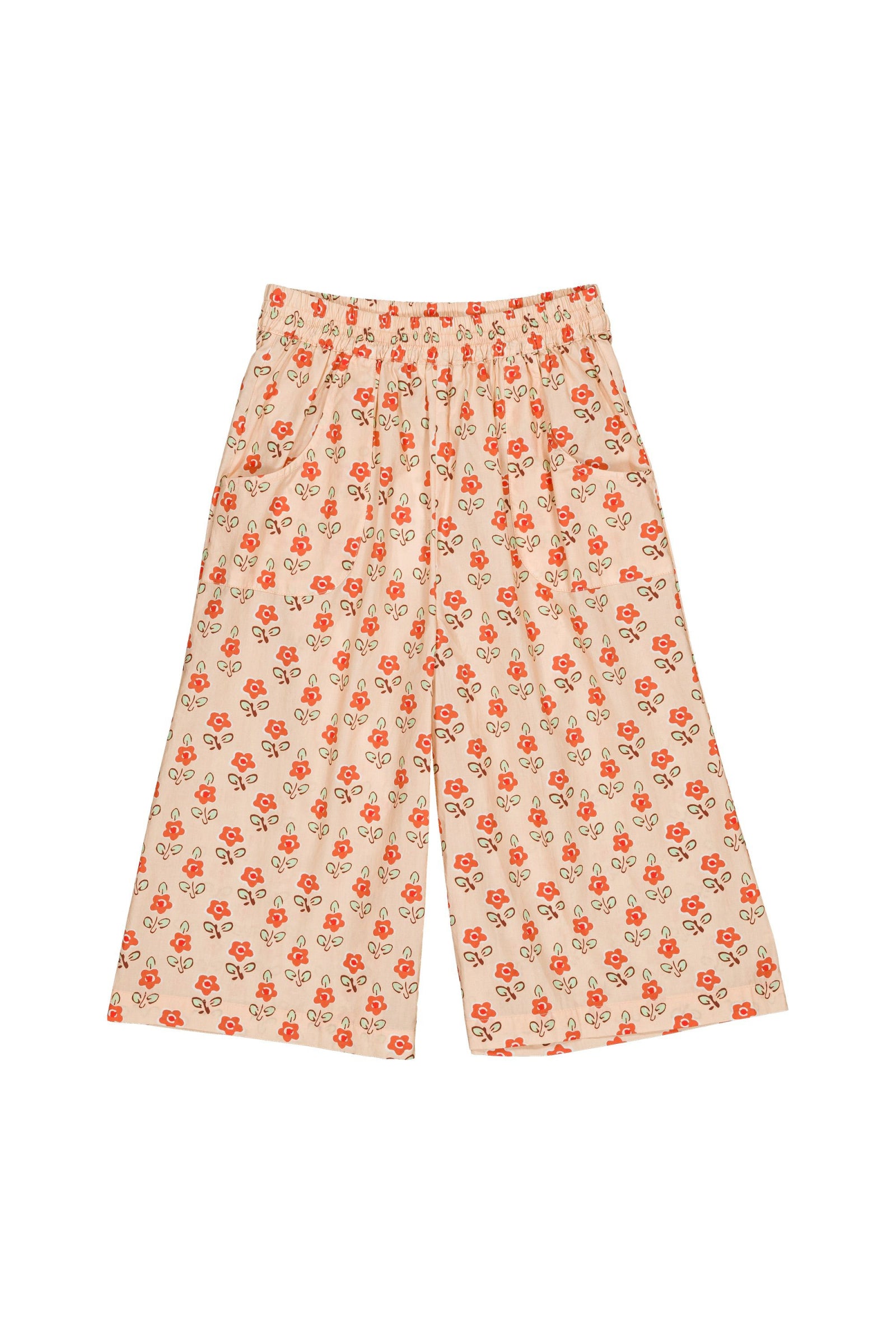 Cotton pants for girls aged 4–12, sablet apricot