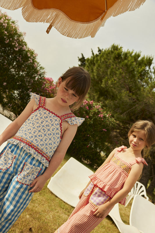 Cotton blouse for girls aged 4–12, emberglow