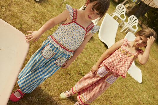 Cotton blouse for girls aged 4–12, emberglow