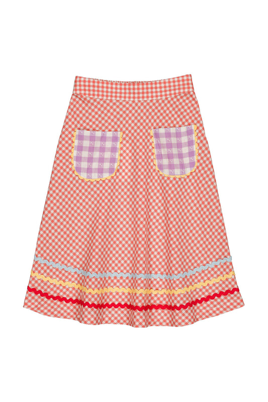 Cotton skirt for girls aged 4–12, emberglow