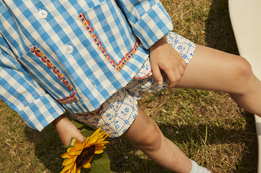 Cotton jacket for girls aged 4–12, ibiza blue