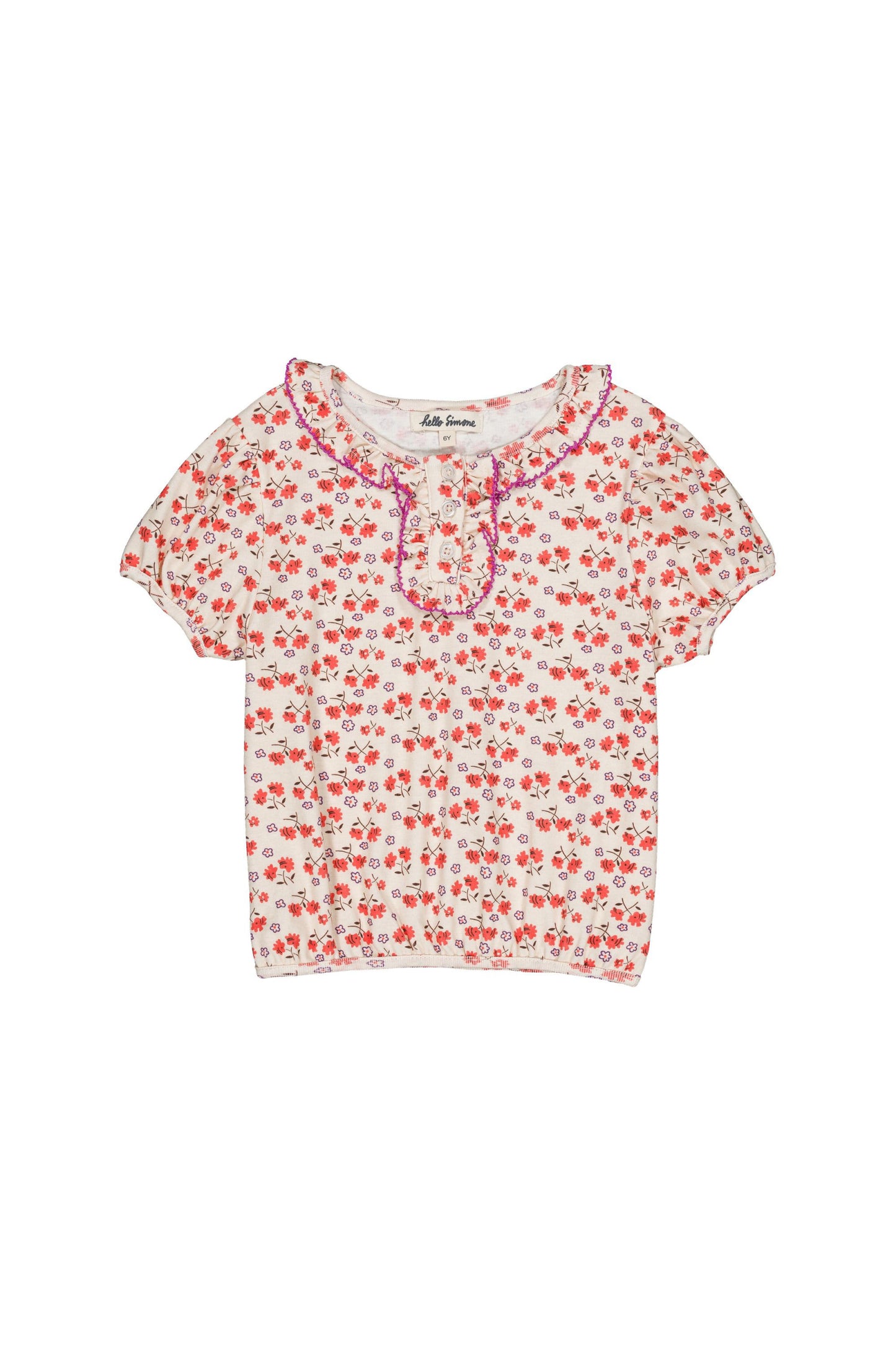 Organic cotton top for girls aged 4–12, callas