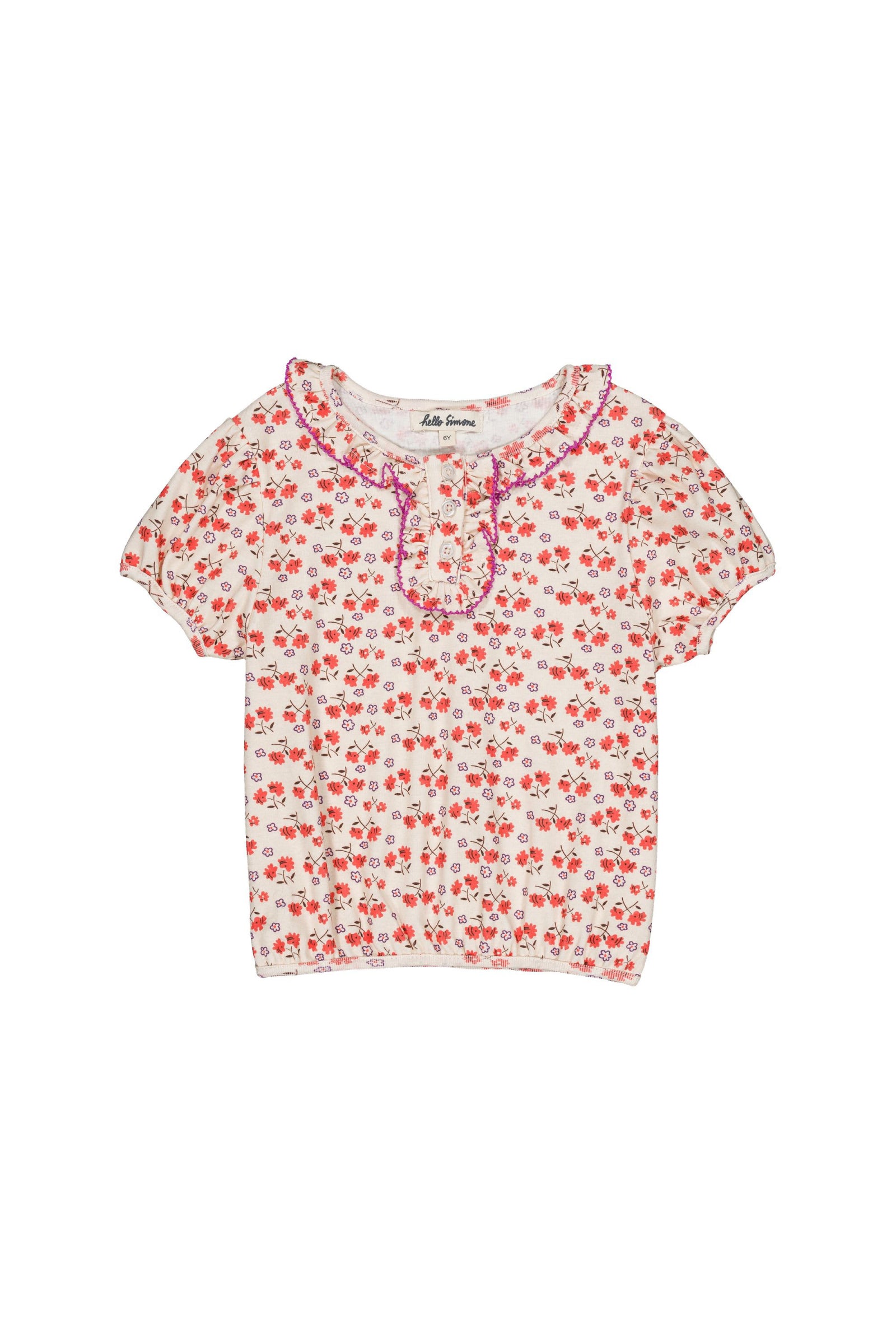 Organic cotton top for girls aged 4–12, callas