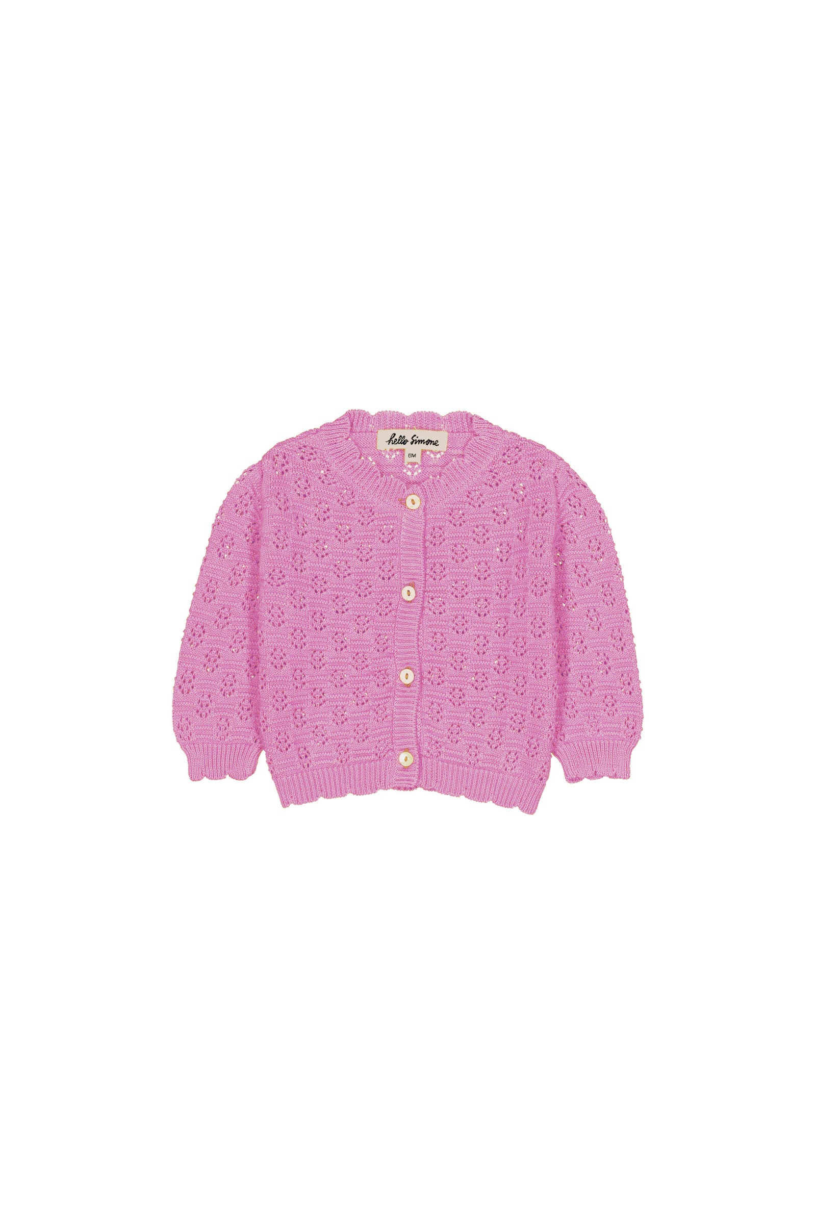 Cotton knitted cardigan for babies aged 6–24 months, rose