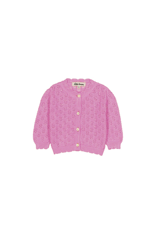 Cotton knitted cardigan for babies aged 6–24 months, rose