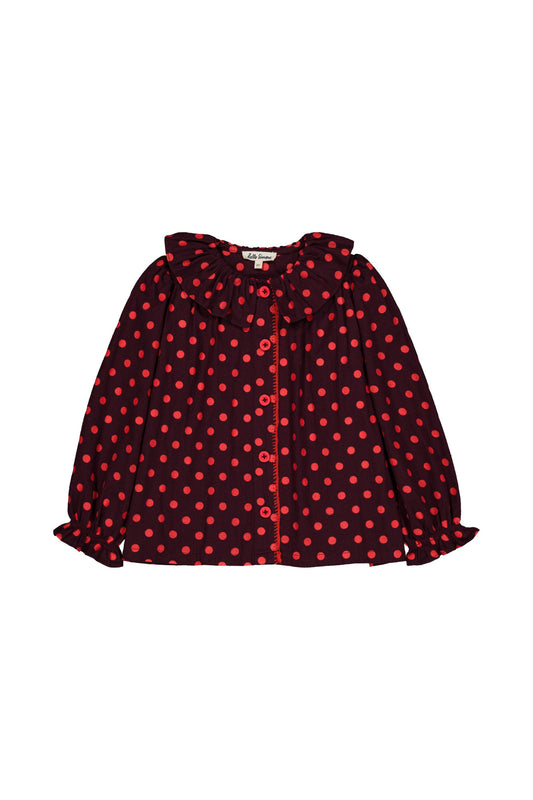 Myrtille blouse Plum Dots