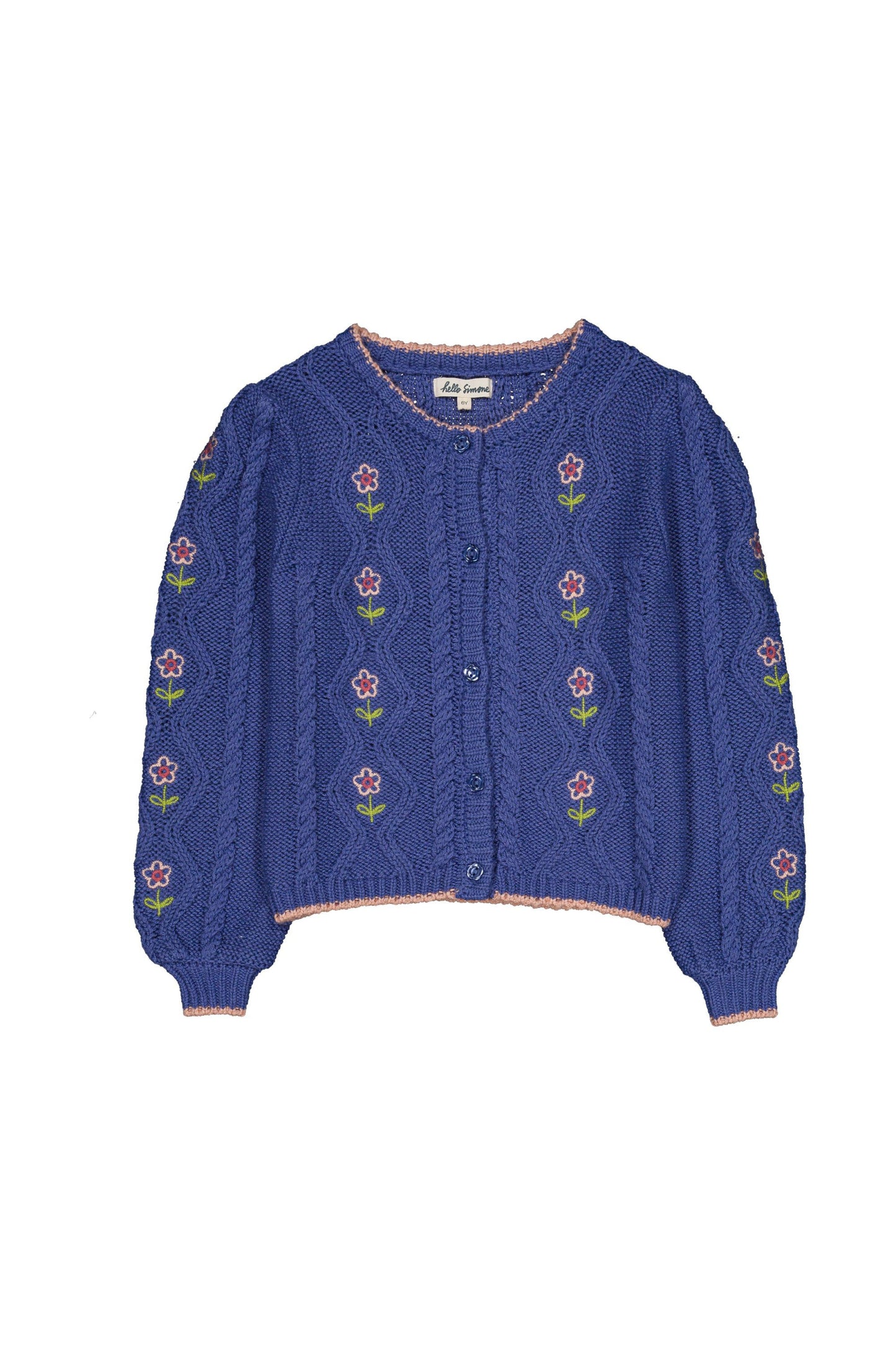 Lison cable knit cardigan Storm Blue