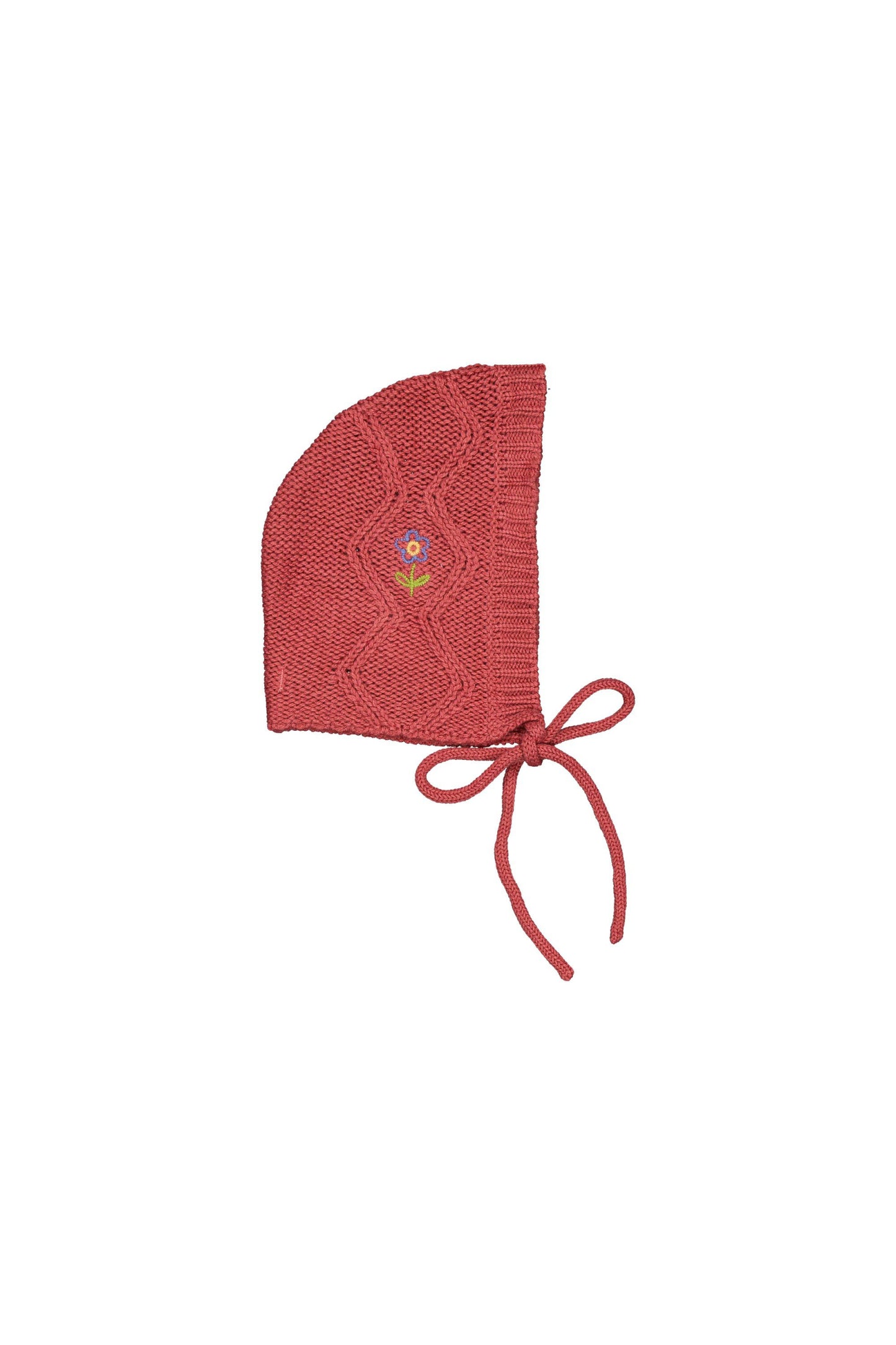 Bonnet Daphnee en maille torsadée Desert Rose