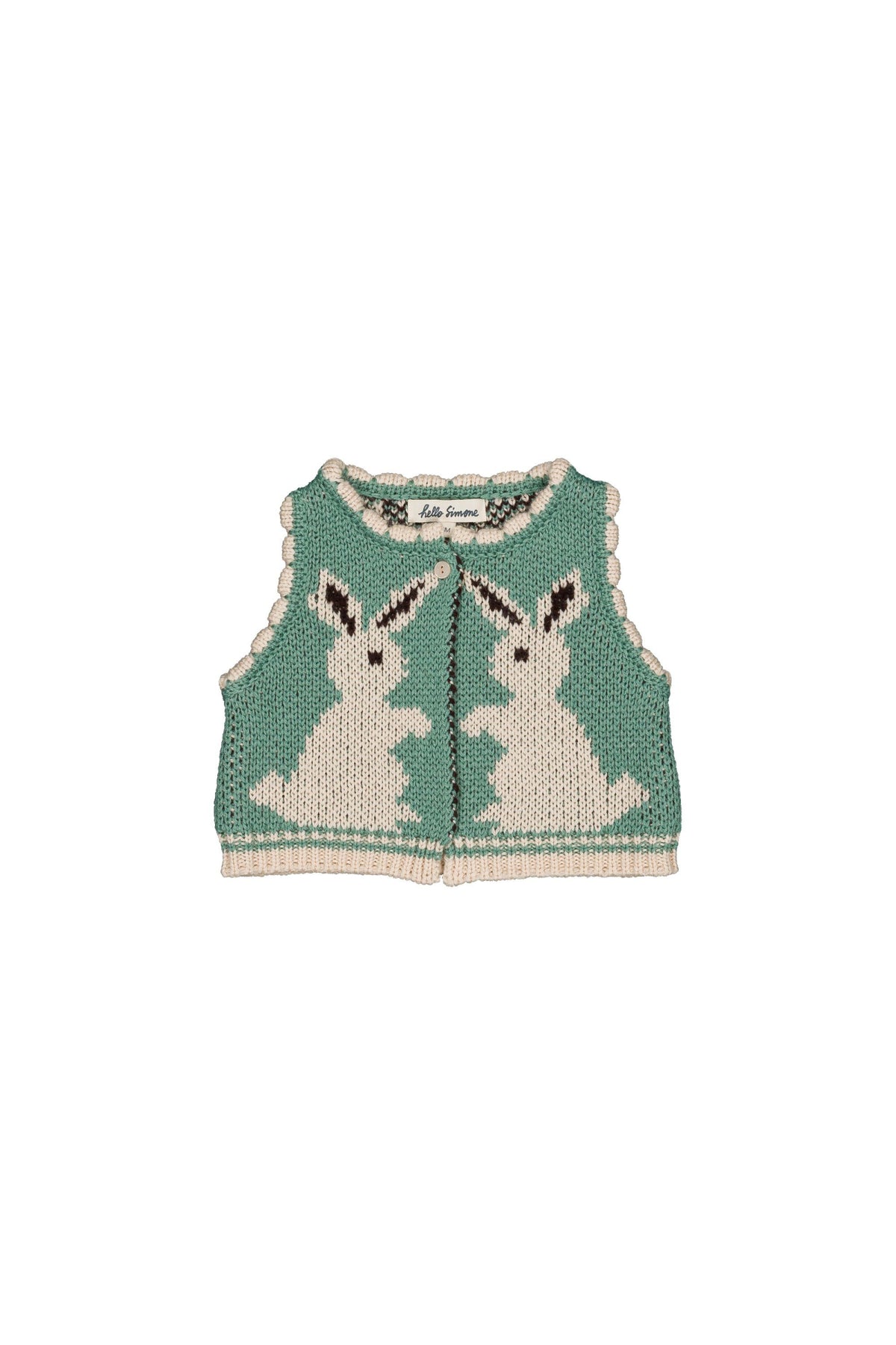 Penny baby vest Rabbit Aqua