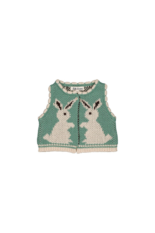 Penny baby vest Rabbit Aqua