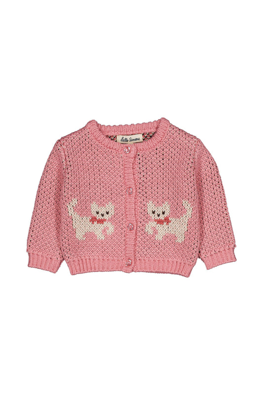 Jeannette baby cardigan Kitty Pale Rose