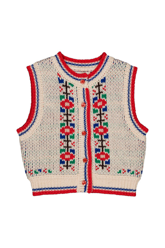 Polly vest Flower Ecru
