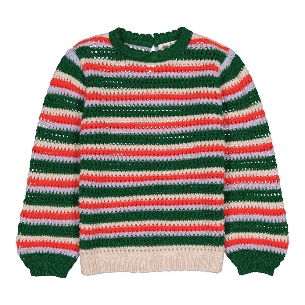 Cléophée knit sweater stripes Ajouré