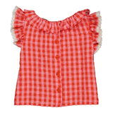 Jenny Baby Blouse Red and Rose Check